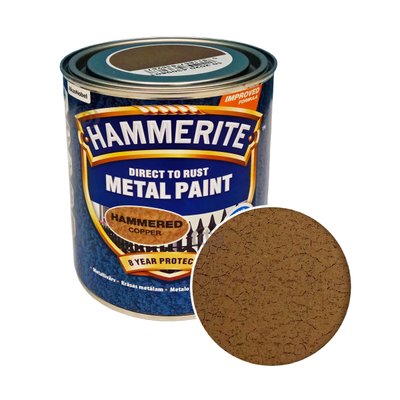 Краска молотковая 3 в 1 по металлу Hammerite Metal Paint Hammered защитная, медная, 0.75 л 5093361 фото