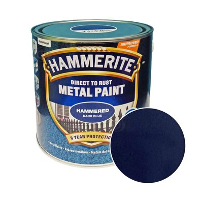 Краска молотковая 3 в 1 по металлу Hammerite Metal Paint Hammered защитная, темно-синяя, 2.5 л 5114909 фото