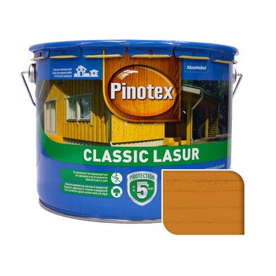Пропитка лазурная для дерева Pinotex Classic Lasur с декоративным эффектом, калужница, 10 л 5302400 фото