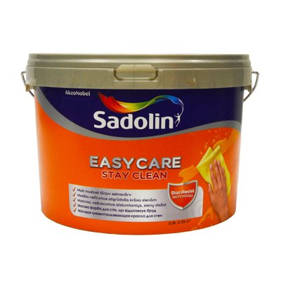 Акриловая краска Sadolin EasyCare для стен и потолка грязеотталкивающая, белая, BW, 2.5 л 5270867 фото