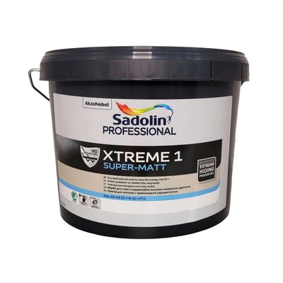 Фарба на водній основі Sadolin Professional Xtreme 1 для стелі, біла, BW, 2.5 л 5801709 фото