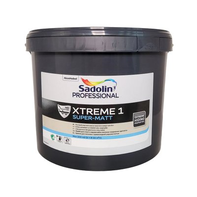 Фарба на водній основі Sadolin Professional Xtreme 1 для стелі, біла, BW, 10 л 5801716 фото