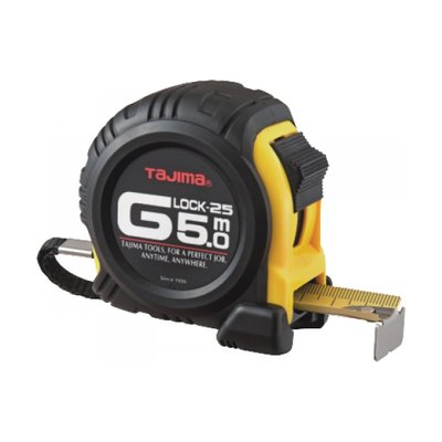 Рулетка строительная ударопрочная Tajima G-Lock 5м×25мм (G5P50MY) 550 фото