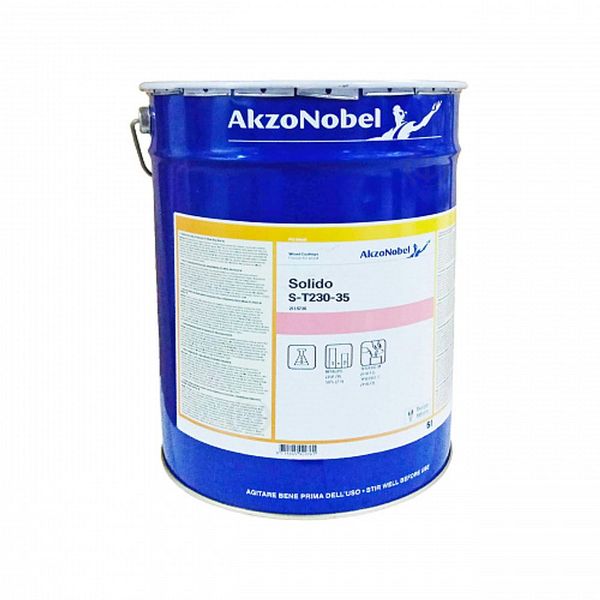 Лак полиуретановый паркетный двухкомпонентный AkzoNobel Solido S-T230-35, бесцветный, полуглянцевый, 5 л (2115735) 21157352 фото