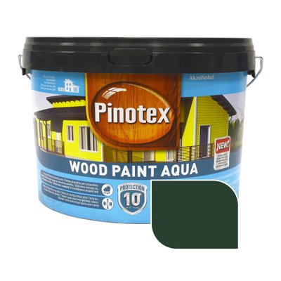 Краска для дерева Pinotex Wood Paint Aqua атмосферостойкая, зеленая, 2.5 л 5555705 фото