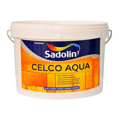 Лак на водной основе Sadolin Celco Aqua для стен и потолка, матовый, бесцветный, BC, 2.5 л 5072664 фото