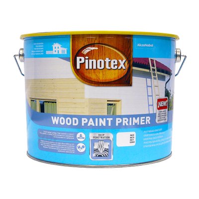 Краска для дерева Pinotex Wood Paint Primer грунтовочная, белая, 10 л 5310612 фото