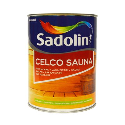 Лак на водной основе Sadolin Celco Sauna для бань и саун, бесцветный, BC, 1 л 5181363 фото