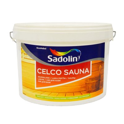 Лак на водній основі Sadolin Celco Sauna для сауни та лазні, безбарвний, BC, 2.5 л 5181364 фото