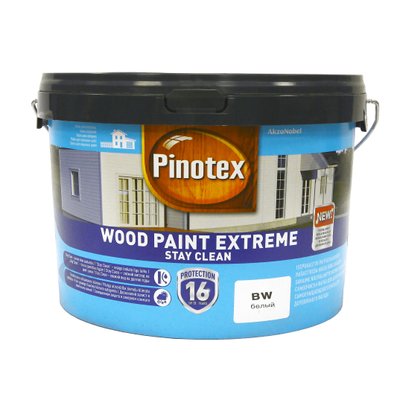 Краска для дерева Pinotex Wood Paint Extreme самоочищающаяся, белая, BW, 2.5 л 5310523 фото