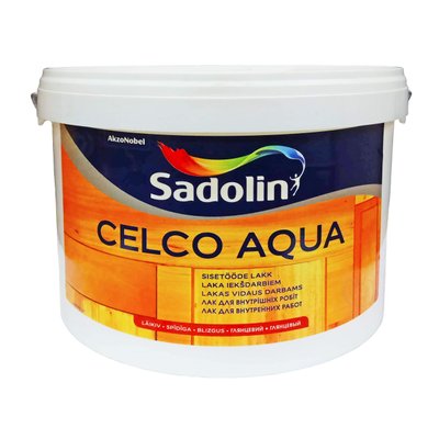 Лак на водній основі Sadolin Celco Aqua для стін та стелі, глянцевий, безбарвний, BC, 2.5 л 5072666 фото