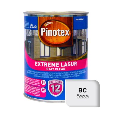 Пропитка лазурная для дерева Pinotex Extreme Lasur самоочищающаяся, бесцветная, BC, 1 л 5302327 фото