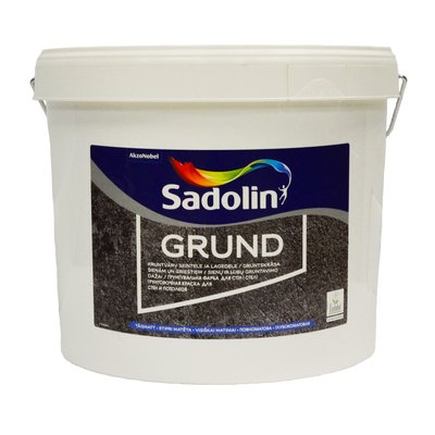 Ґрунтувальна фарба на водній основі Sadolin Grund для стін та стелі, біла, 10 л 5325218 фото