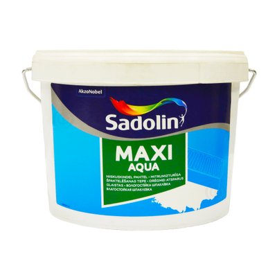 Мелкозернистая влагостойкая легкая шпаклевка Sadolin Maxi Aqua для стен и потолка, серая, 2.5 л 5072824 фото