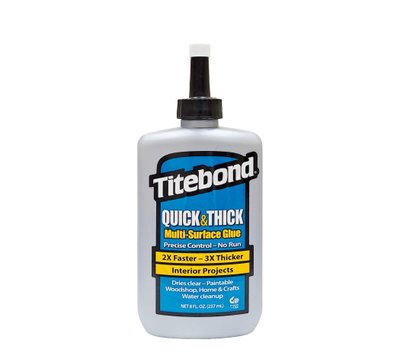 Швидкодіючий густий ПВА клей для дерева Titebond Quick & Thick Multi-Surface Glue D3, білий, 237 мл (2403) 2403 фото