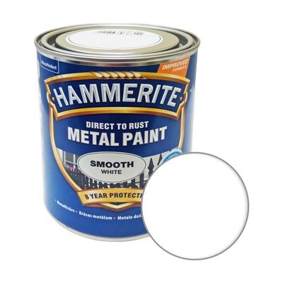 Фарба 3 в 1 по металу Hammerite Metal Paint Smooth захисна, біла, 0.75 л 5094127 фото