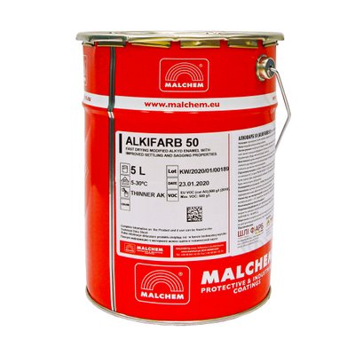 Краска 3 в 1 по металлу Malchem Alkifarb 50 антикоррозийная алкидная, бесцветная, TB 3, 4 л 450 фото