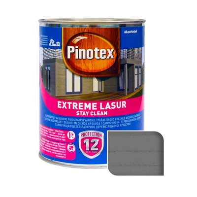 Пропитка лазурная для дерева Pinotex Extreme Lasur самоочищающаяся, каменно-серая, 1 л 5748647 фото