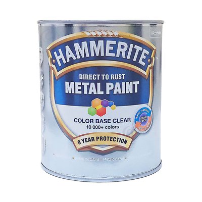 Краска 3 в 1 по металлу Hammerite Metal Paint Base Smooth защитная, бесцветная, BC, 0.65 л 5586634 фото