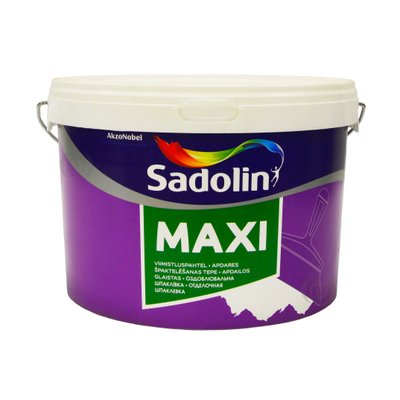 Мелкозернистая шпаклевка Sadolin Maxi для стен и потолка, белая, 2.5 л 5072821 фото
