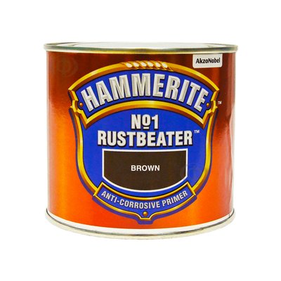Ґрунт по металу Hammerite No.1 Rustbeater антикорозійний, темно-коричневий, 0.5 л 5093654 фото