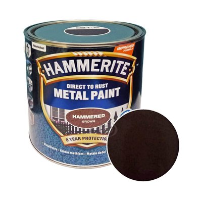 Краска молотковая 3 в 1 по металлу Hammerite Metal Paint Hammered защитная, коричневая, 2.5 л 5093308 фото