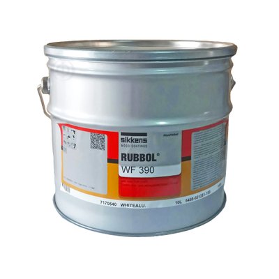 Фарба на водній основі Sikkens Rubbol WF 390 metallic, білий алюміній, (RAL 9006), 10 л 39010 фото