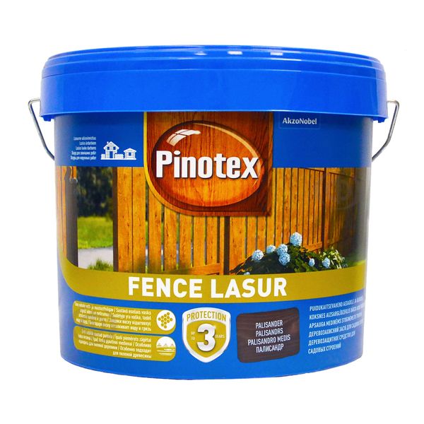 Просочення для дерева Pinotex Fence Lasur з декоративним ефектом, палісандр, 10 л 5308734 фото